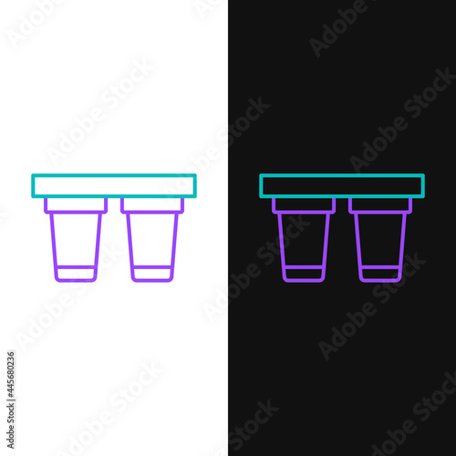 Line Water filter icon isolated on white and black background. System for filtration of water. Reverse osmosis system. Colorful outline concept. Vector