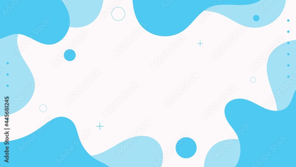 Blue Abstract Flat Geometric Liquid Shapes Background. Can Be Used For Motion, Banner, Frame Or Presentation.