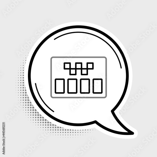 Line Taximeter device icon isolated on grey background. Measurement appliance for passenger fare in taxi car. Colorful outline concept. Vector