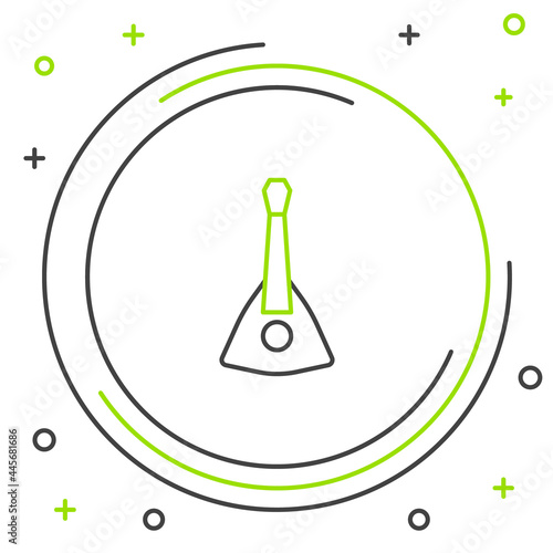 Line Musical instrument balalaika icon isolated on white background. Colorful outline concept. Vector