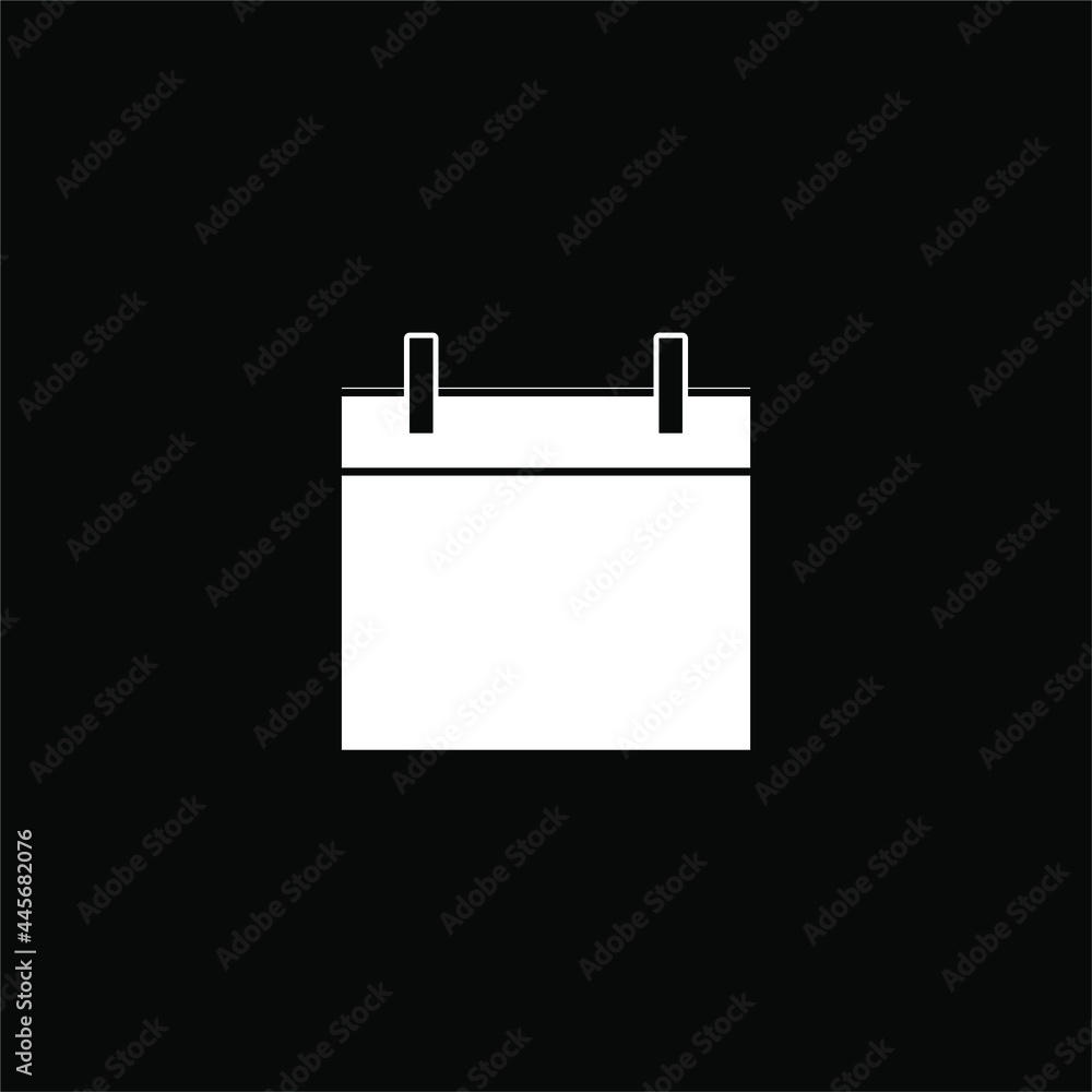 Ikon vektor kalender. Ilustrasi hitam terisolasi untuk desain grafis dan web