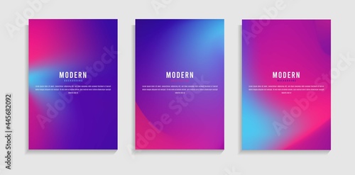 Set Of Colorful Blur Glowing Gradient Mesh Background. Can Be Used For Banner, Wallpaper, Poster, Cover Or Presentation.
