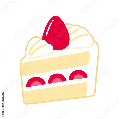 イチゴのショートケーキのイラスト