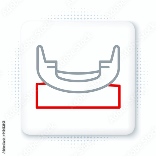 Line Boat swing icon isolated on white background. Childrens entertainment playground. Attraction riding ship, swinging boat. Amusement park. Colorful outline concept. Vector