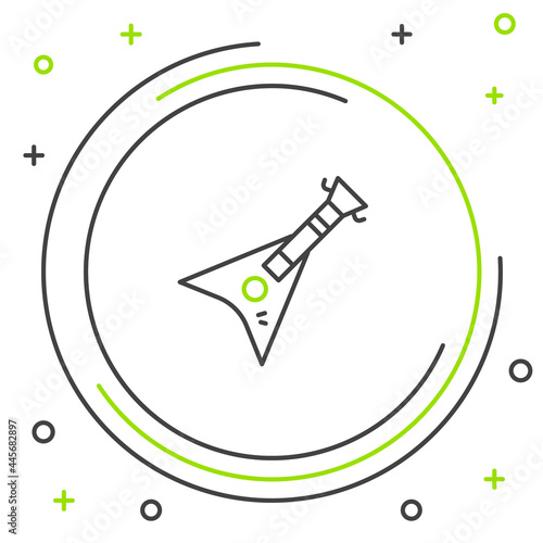 Line Electric bass guitar icon isolated on white background. Colorful outline concept. Vector