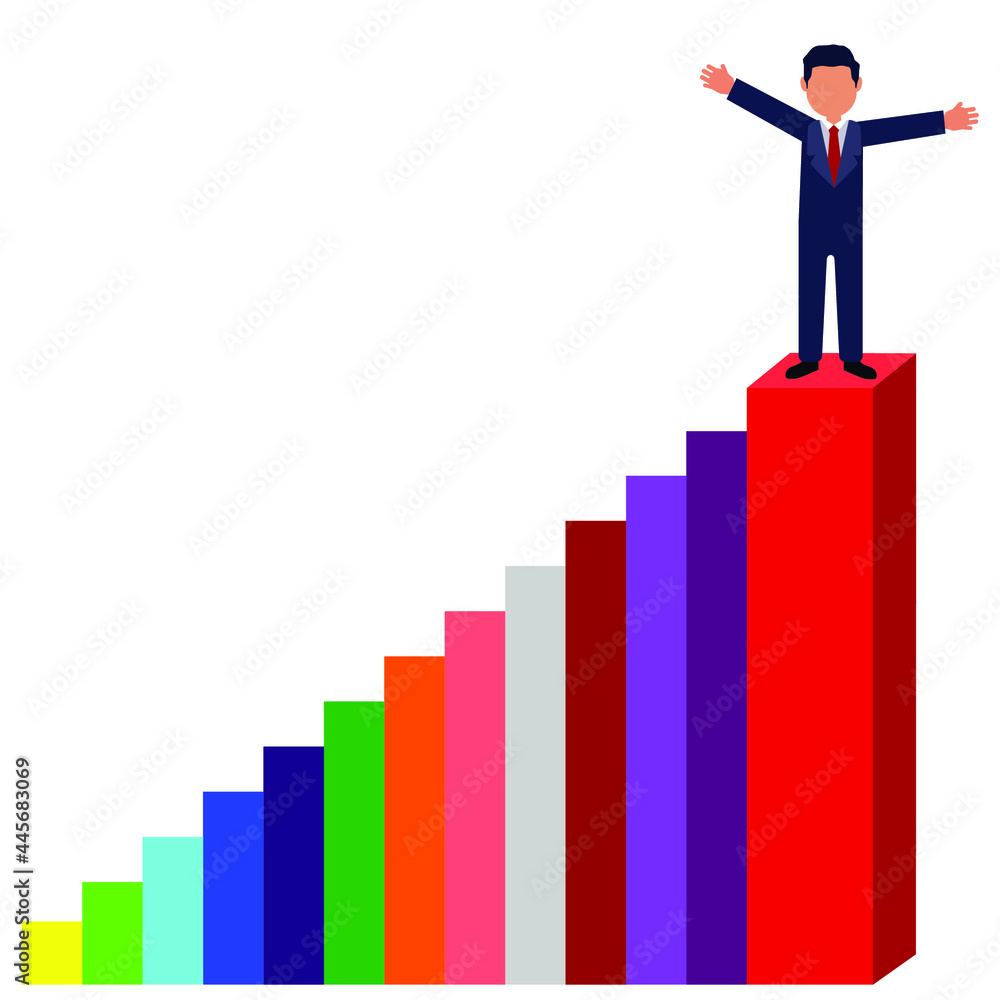 vector illustration of a person on his way to success vector illustration of a person on his way to success