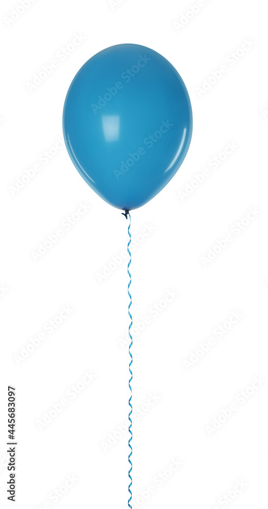 Light blue balloon with ribbon isolated on white Light blue balloon with ribbon isolated on white