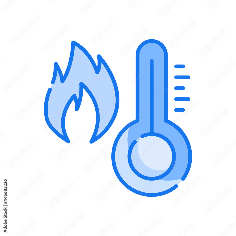temperature vector Blue colours icon style illustration. EPS 10 file