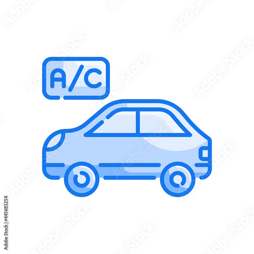 Car air Conditioner vector Blue colours icon style illustration. EPS 10 file