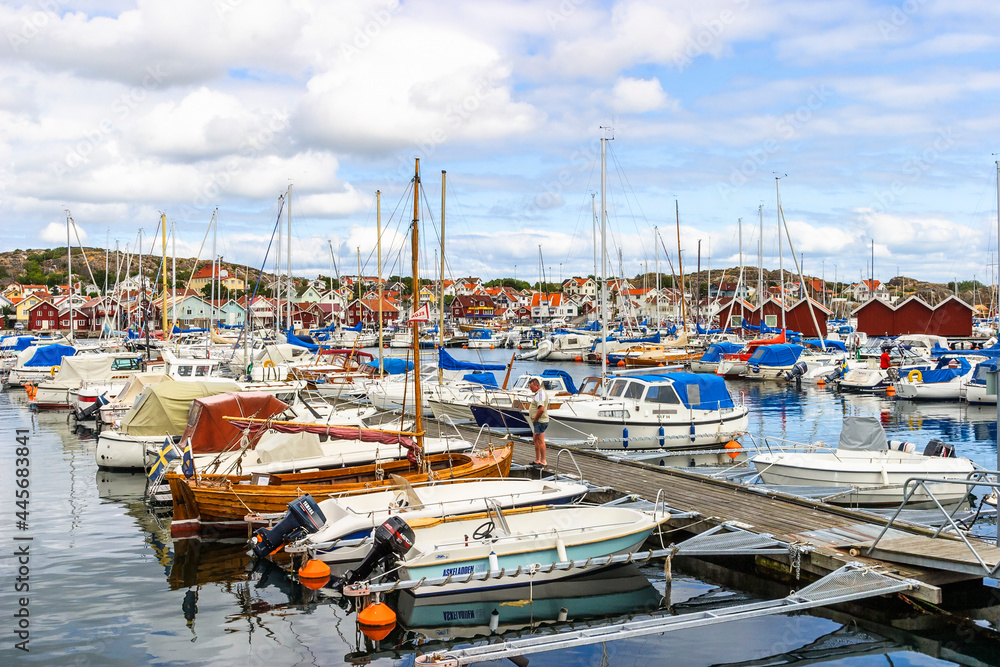 Boats in Skärhamn harbor on the Swedish west coast