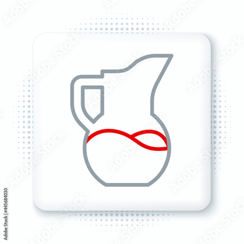 Line Milk jug or pitcher icon isolated on white background. Colorful outline concept. Vector