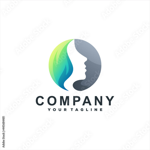 beauty color gradient logo design