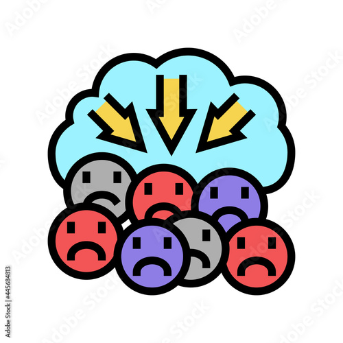 suppression of negativity reputation management color icon vector. suppression of negativity reputation management sign. isolated symbol illustration