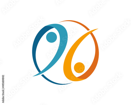 people cross x logo template