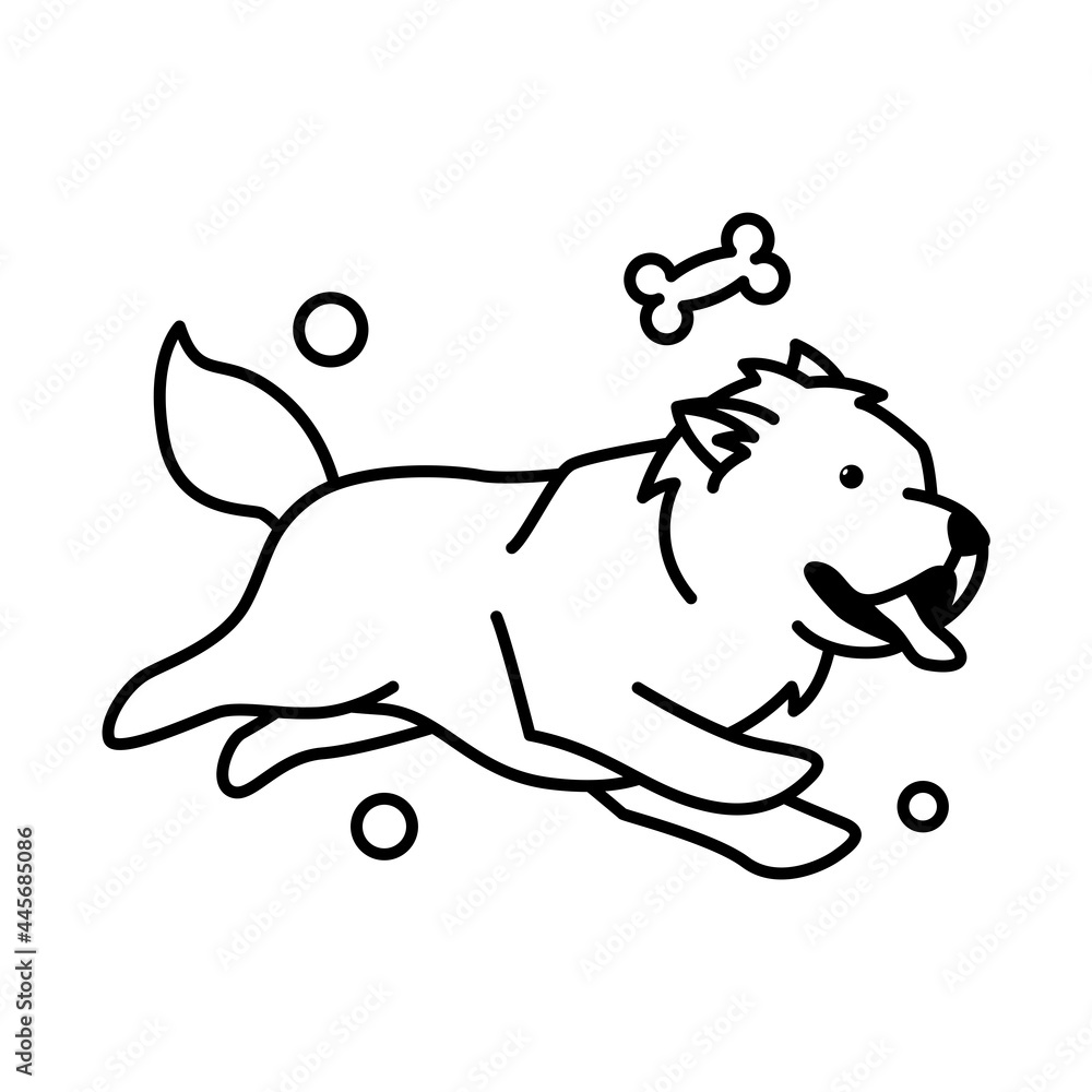 chow chow dog cute cartoon outline style icon chow chow dog cute cartoon outline style icon