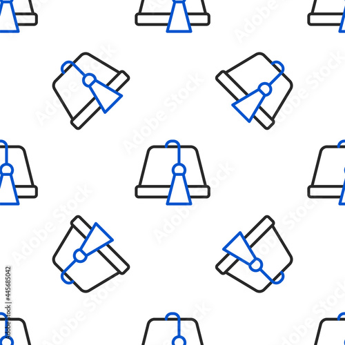 Line Turkish hat icon isolated seamless pattern on white background. Colorful outline concept. Vector