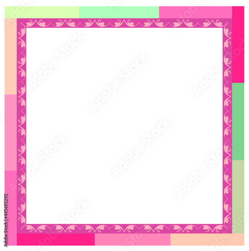 추상적인 패턴과 여러 색상의 사각 프레임