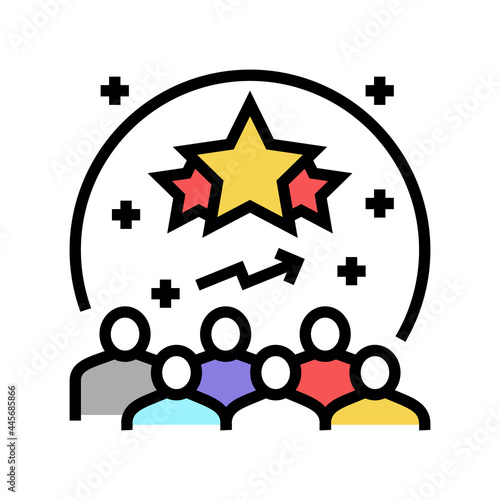 popularity reputation management color icon vector. popularity reputation management sign. isolated symbol illustration