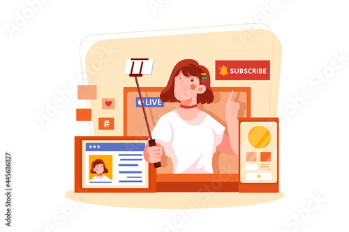 Subscribe concept flat design Illustration concept. Flat illustration isolated on white background.