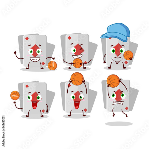 Talented remi card diamond cartoon character as a basketball athlete