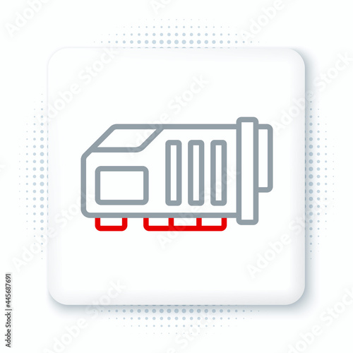Line Video graphic card icon isolated on white background. Colorful outline concept. Vector
