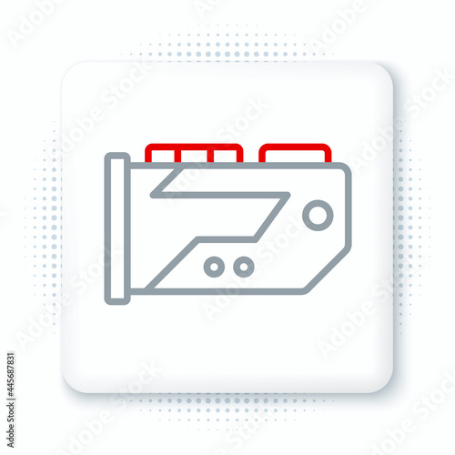 Line Video graphic card icon isolated on white background. Colorful outline concept. Vector