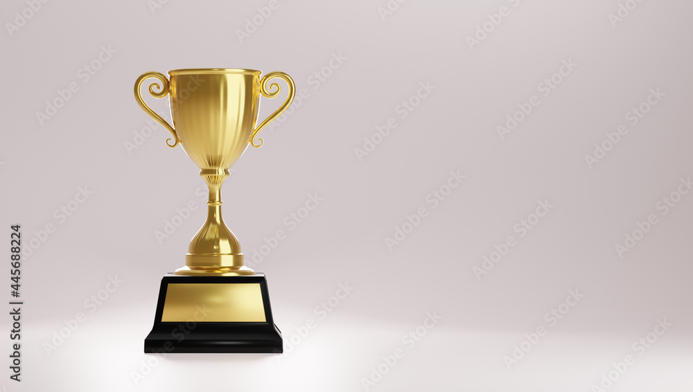 close up golden trophy award. copy space for text. 3d rendering. close up golden trophy award. copy space for text. 3d rendering.