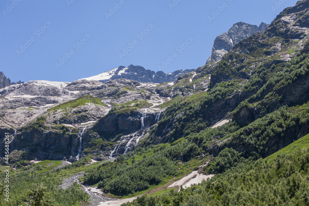 Sofia waterfalls in Arkhyz, Karachay-Cherkessia. Russia
