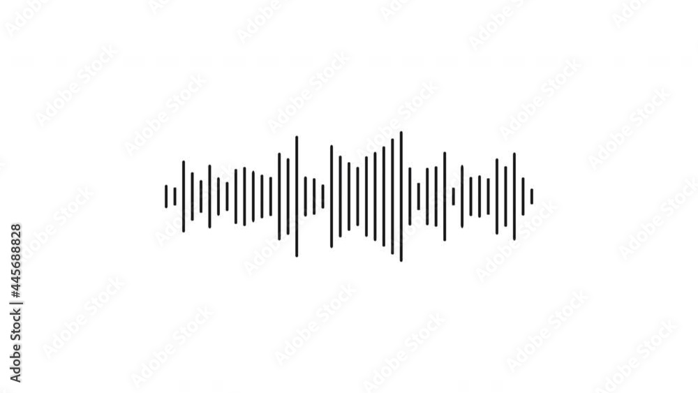 Waveform Audio. Black sound waves background animation