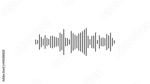 Waveform Audio. Black sound waves background animation photo
