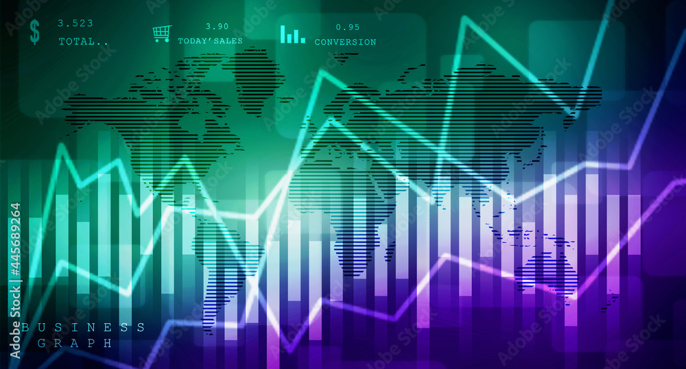 2d rendering Stock market online business concept. business Graph 2d rendering Stock market online business concept. business Graph