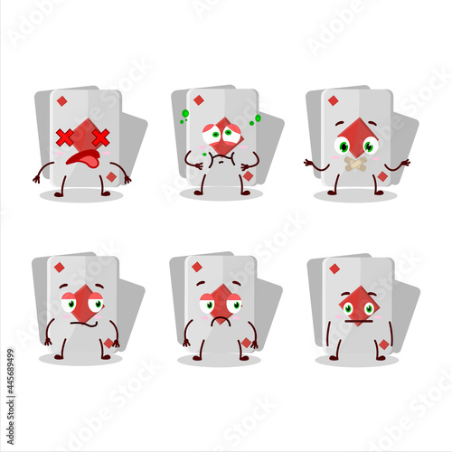 Remi card diamond cartoon character with nope expression