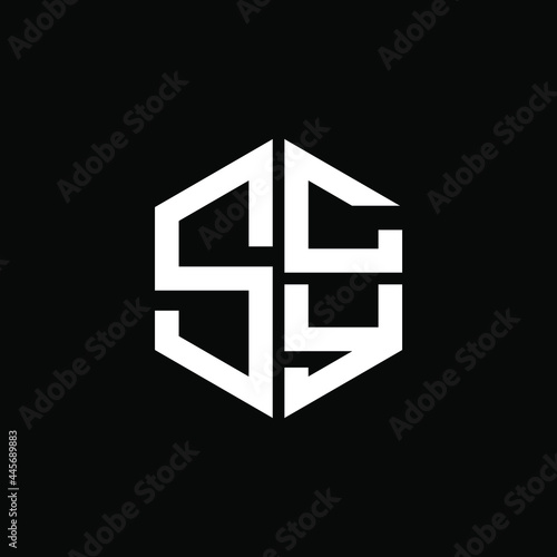 SCY logo SCY icon SCY vector SCY monogram SCY letter SCY minimalist SCY triangle SCY hexagon Circle Unique modern flat abstract logo design 