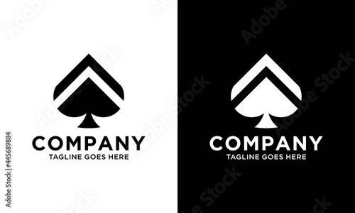 Creative modern ace playing card sign logo design template photo