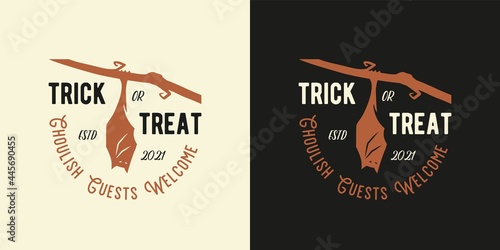 Halloween bat for halloween print. Night spooky vampire or dracula of dark party design for happy halloween
