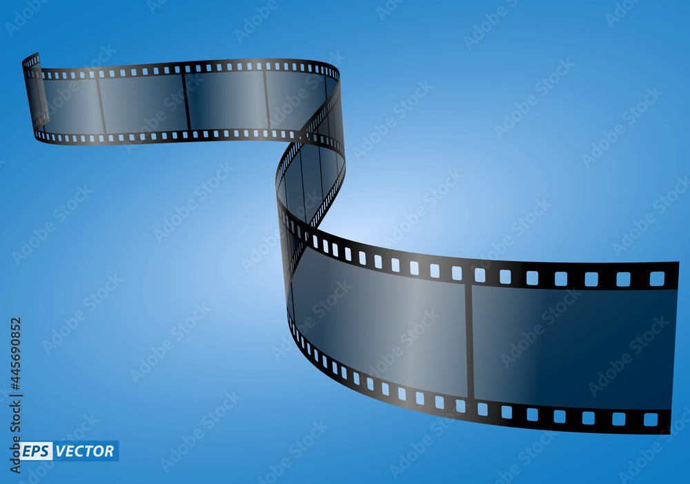 set of realistic cinema clapper board isolated or film strip cinema 35mm type or realistic film strip background concept. eps vector
