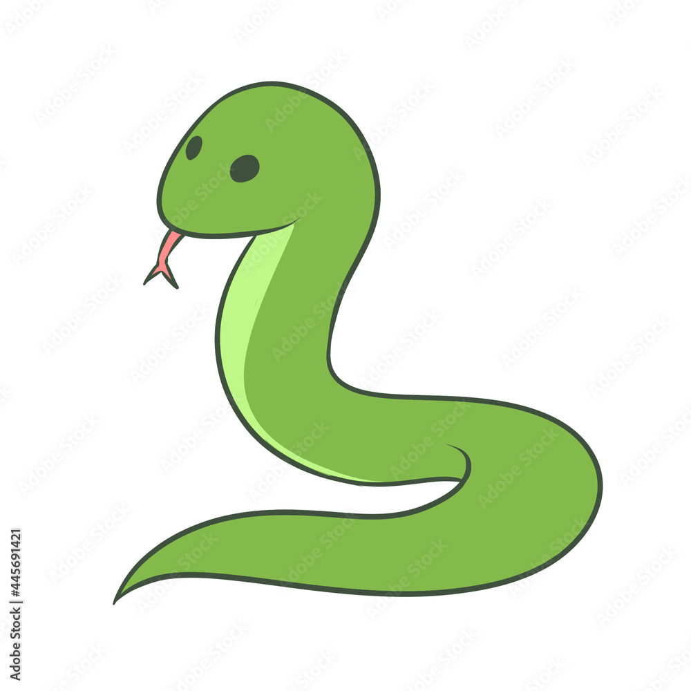 An image of a snake representing S in English An image of a snake representing S in English