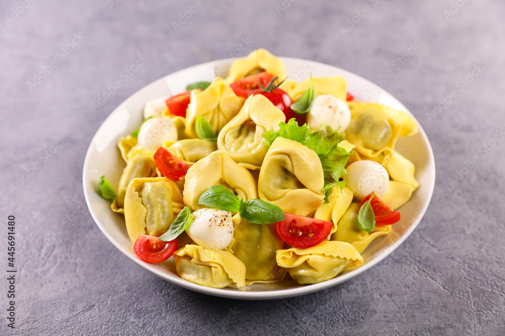 tortellini with mozzarella, tomato and basil tortellini with mozzarella, tomato and basil