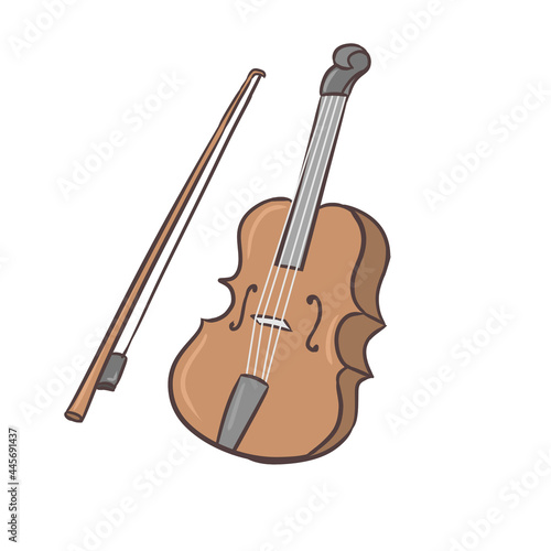 An image of a violin representing V in English