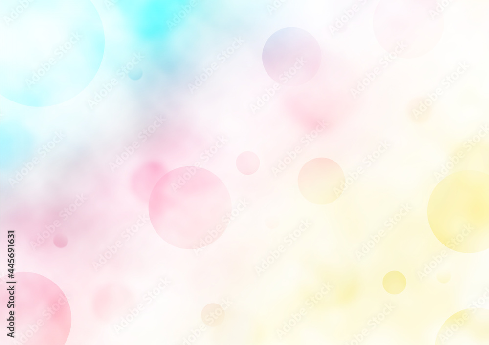 夢かわいい ふわふわのボケ 水彩風背景素材 青 ピンク 黄色 Stock Illustration Adobe Stock