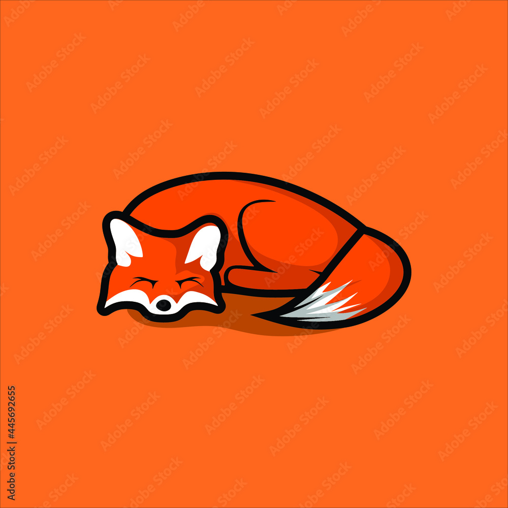 Obraz premium fox sleep icon symbol vector style image