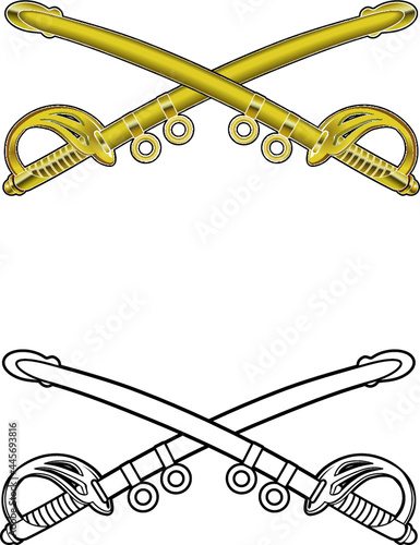 military cavalry emblem with swords  photo