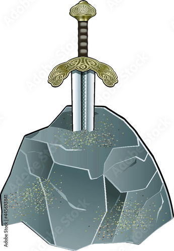 
legendary excalibur, King Arthur's sword in the stone
