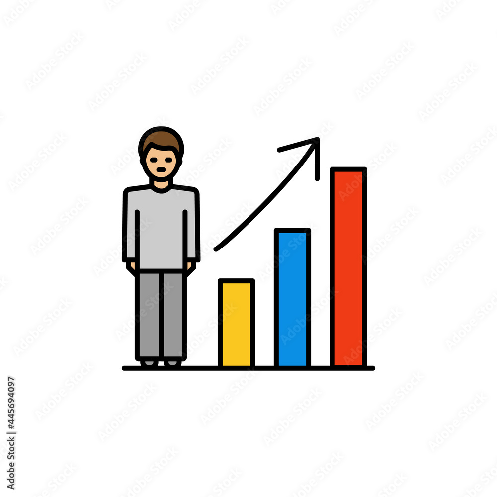 score graph line illustration colored icon. element of business ...