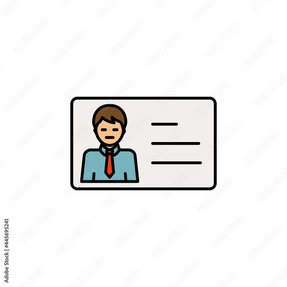 id card line illustration colored icon. element of business illustration icons. Signs, symbols can be used for web, logo, mobile app, UI, UX id card line illustration colored icon. element of business illustration icons. Signs, symbols can be used for web, logo, mobile app, UI, UX
