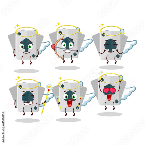 Remi card spade cartoon designs as a cute angel character