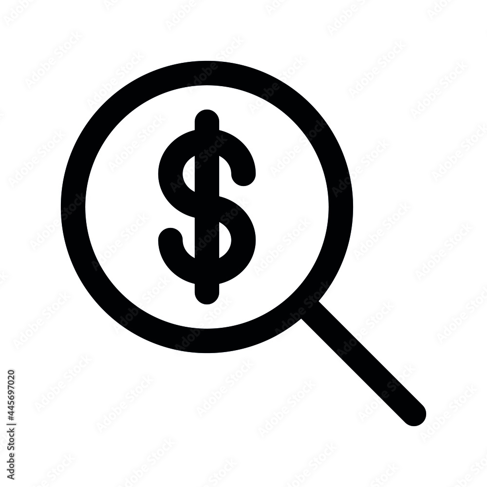 Illustration vector graphic of money analysis icon. Line style icon. Vector illustration isolated on white background. Perfect for website or application design. Illustration vector graphic of money analysis icon. Line style icon. Vector illustration isolated on white background. Perfect for website or application design.