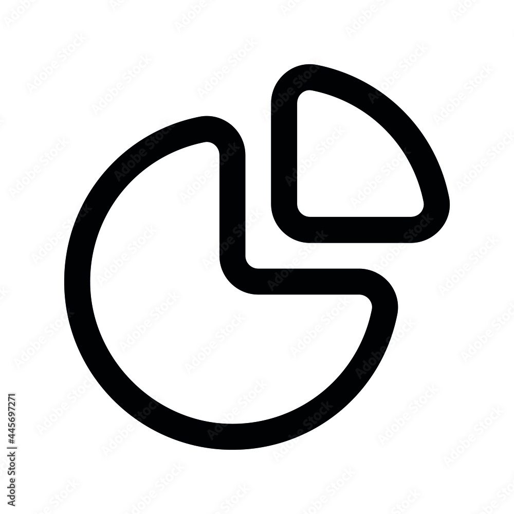 Illustration vector graphic of pie chart icon. Line style icon. Vector illustration isolated on white background. Perfect for website or application design. Illustration vector graphic of pie chart icon. Line style icon. Vector illustration isolated on white background. Perfect for website or application design.