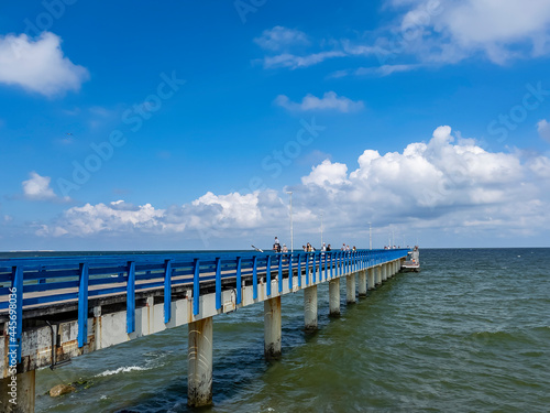 Sea landscape with line of horizon. Nature background