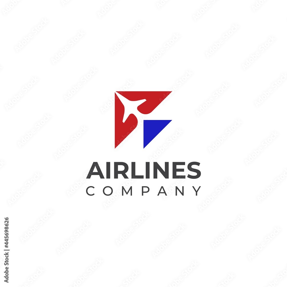 Minimal Simple Airlines airways airplane logo flat vector illustration Minimal Simple Airlines airways airplane logo flat vector illustration